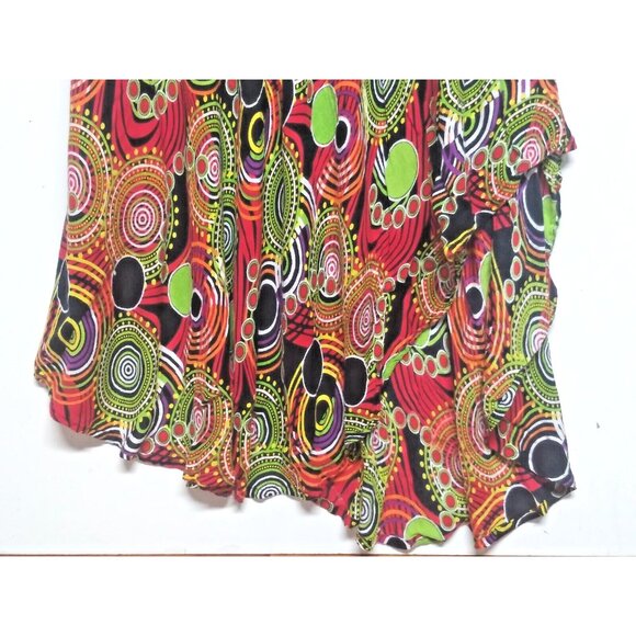 Summer Beach Dress Umbrella One Size Boho Hippie Multicolor Mandala circles EUC - Picture 9 of 9